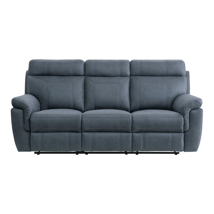 Clifton Double Reclining Sofa with Center Drop-Down Cup Holders in Blue - 9301BUE-3 image