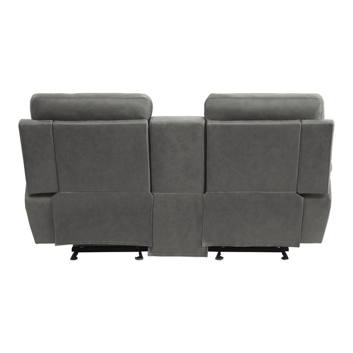 Clifton Double Glider Reclining Loveseat with Center Console in Gray - 9301GRY-2