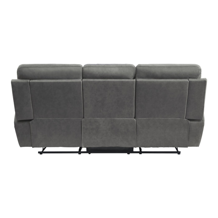 Clifton Double Reclining Sofa with Center Drop-Down Cup Holders in Gray - 9301GRY-3