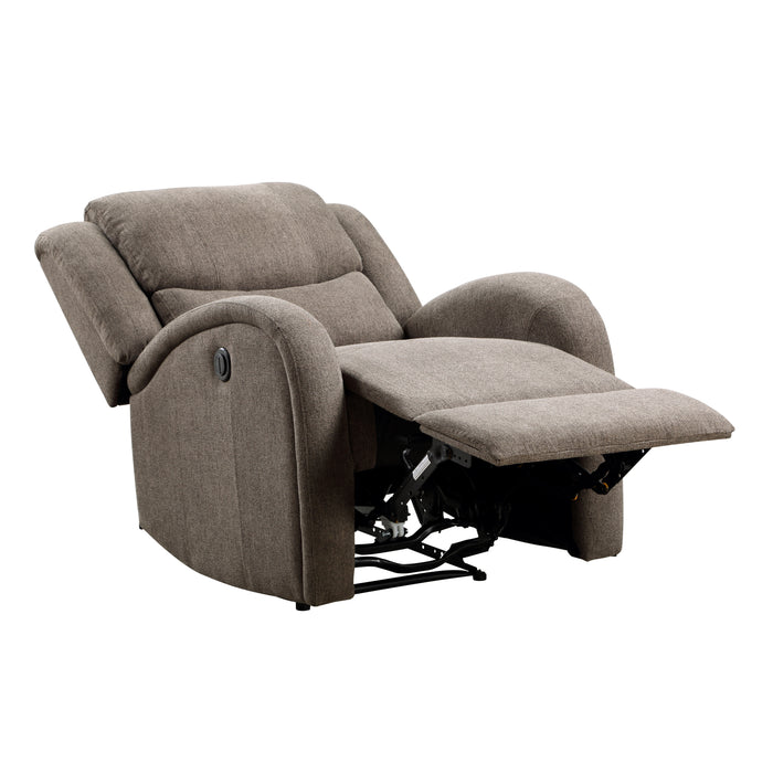 Foxcroft Power Reclining Chair in Brown - 9316BR-1PW