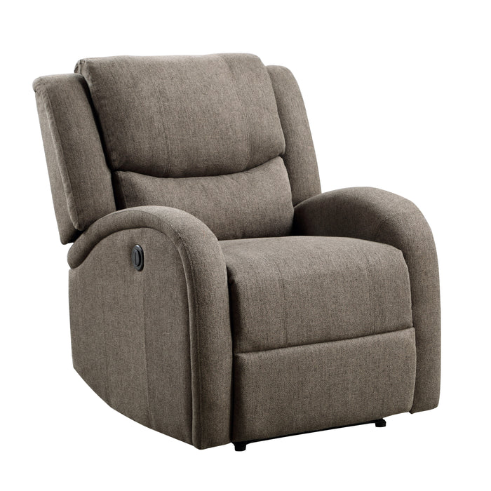 Foxcroft Power Reclining Chair in Brown - 9316BR-1PW