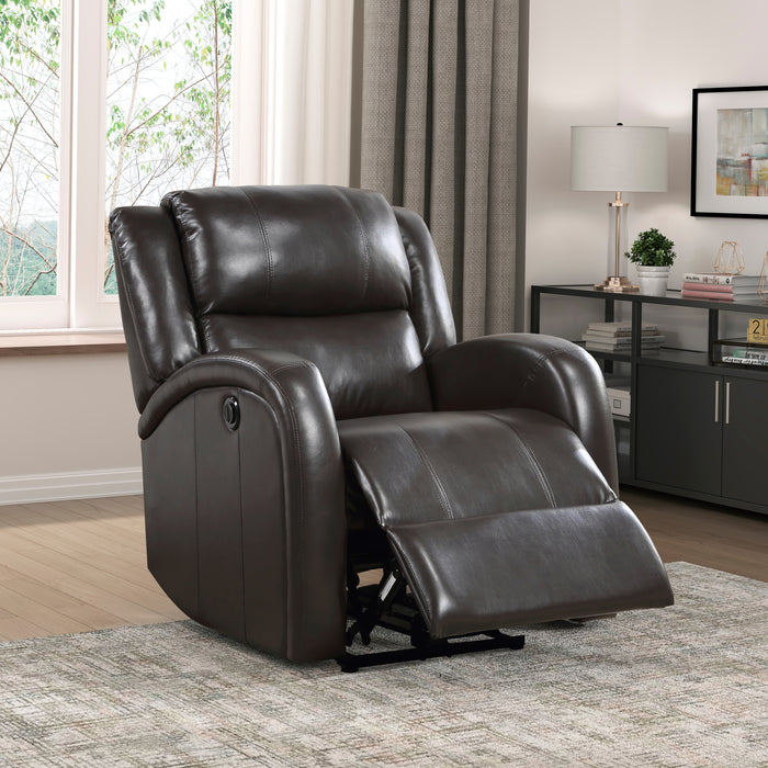 Foxcroft Power Reclining Chair in Brown - 9316PUBR-1PW