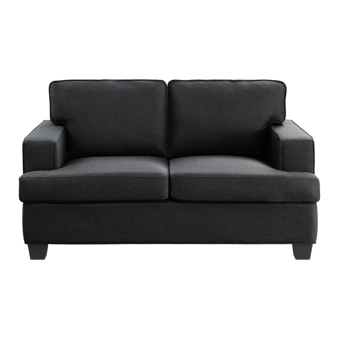 Elmont 2pc Set: Sofa, Love in Black - 9327BK*2