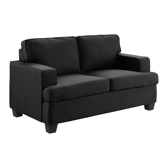 Elmont 2pc Set: Sofa, Love in Black - 9327BK*2