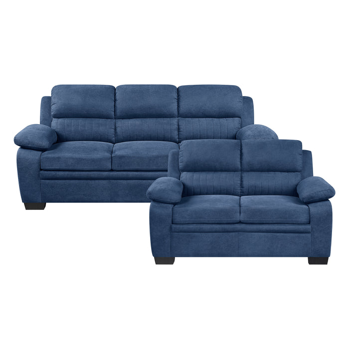 Holleman 2pc Set: Sofa, Love in Blue - 9333BU*2 image