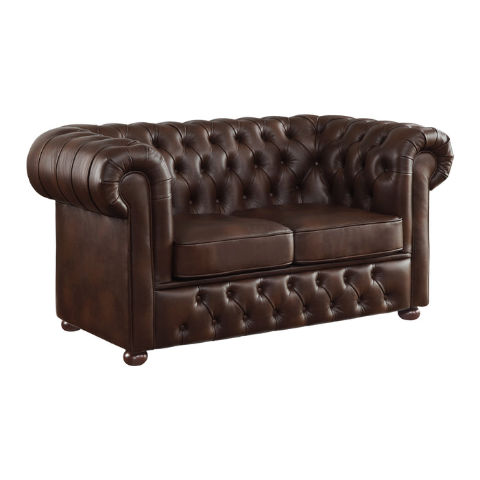 Tiverton Loveseat in Brown - 9335BRW-2