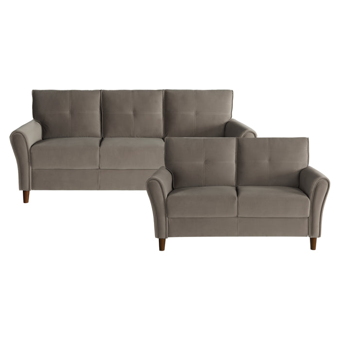 Dunleith 2pc Set: Sofa, Love in Brown - 9348BRW*2 image