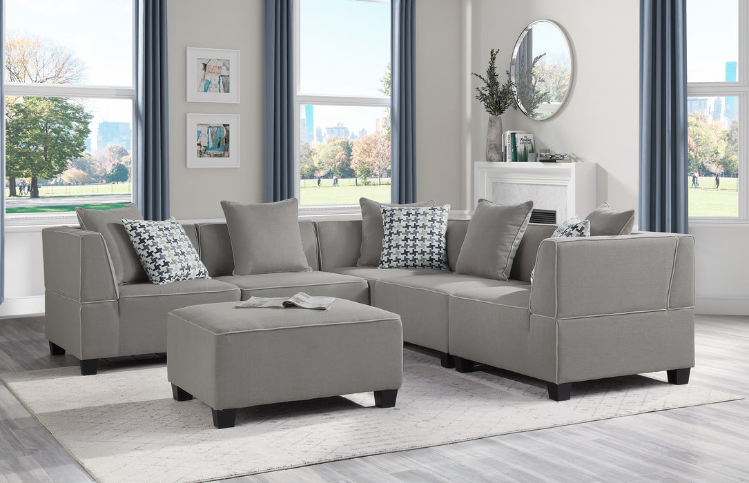 Jayne 5-Piece Modular Sectional in Gray - 9357GY*5SC