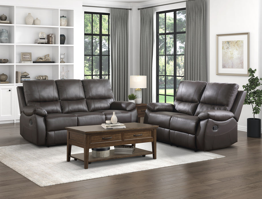 Dawson Double Reclining Sofa in Brown - 9368BRW-3