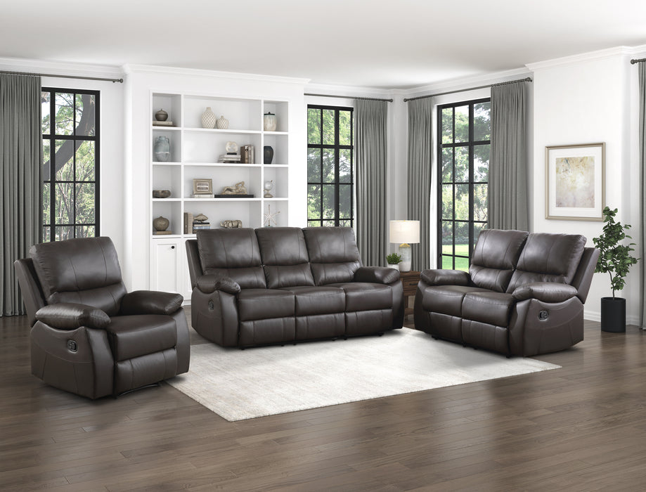 Dawson Double Reclining Sofa in Brown - 9368BRW-3