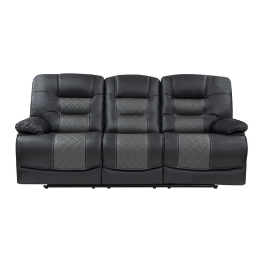 Fabian Double Reclining Sofa with Center Drop-Down Cup Holders, Receptacles and USB Ports in Gray - 9388GRY-3 image