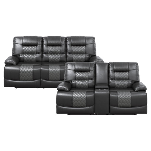 Fabian 2pc Set: Sofa, Love in Gray - 9388GRY*2 image