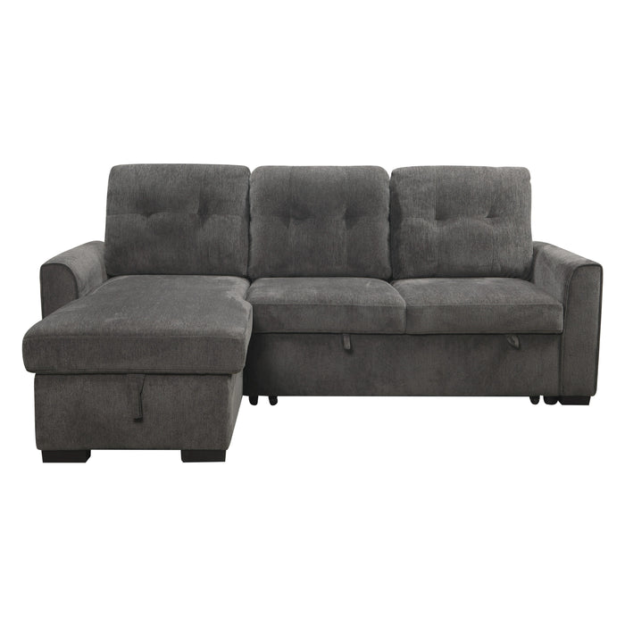 Carolina 2-Piece Reversible Sectional with Pull-out Bed and Hidden Storage in Gray - 9402DGY*SC