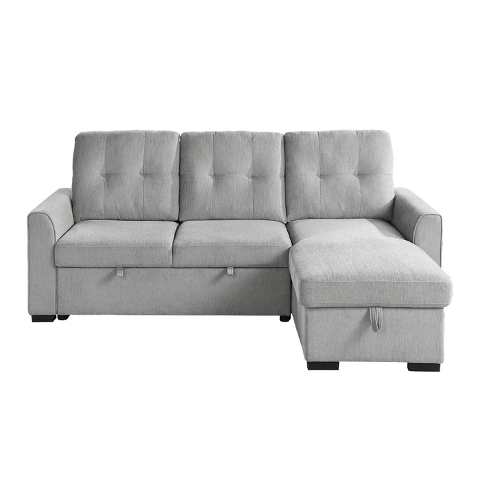 Carolina 2-Piece Reversible Sectional with Pull-out Bed and Hidden Storage in Gray - 9402GRY*SC image