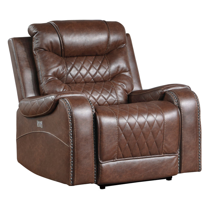 Putnam Power Reclining Chair in Brown - 9405BR-1PW