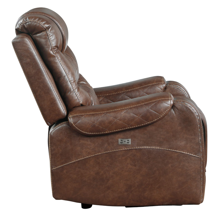 Putnam Power Reclining Chair in Brown - 9405BR-1PW