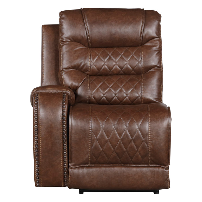 Putnam 6-Piece Modular Power Reclining Sectional with Right Chaise in Brown - 9405BR*6LRRC