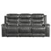 Putnam Double Reclining Sofa with Center Drop-Down Cup Holders, Receptacles and USB Ports in Gray - 9405GY-3 image