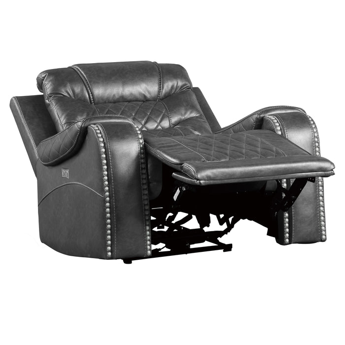 Putnam Power Reclining Chair in Gray - 9405GY-1PW