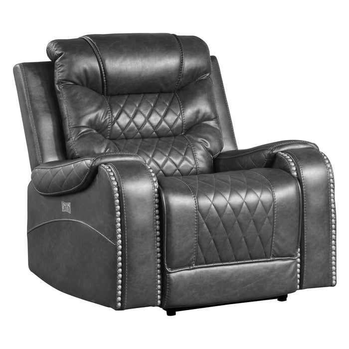 Putnam Power Reclining Chair in Gray - 9405GY-1PW