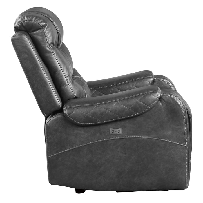 Putnam Power Reclining Chair in Gray - 9405GY-1PW