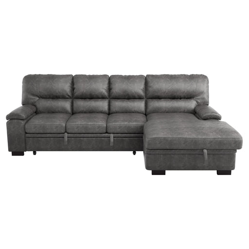 Michigan 2-Piece Sectional with Pull-out Bed and Right Chaise with Hidden Storage in Gray - 9407DG*2RC3L image