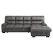 Michigan 2-Piece Sectional with Pull-out Bed and Right Chaise with Hidden Storage in Gray - 9407DG*2RC3L image