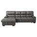 Michigan 2-Piece Sectional with Pull-out Bed and Left Chaise with Hidden Storage in Gray - 9407DG*2LC3R image