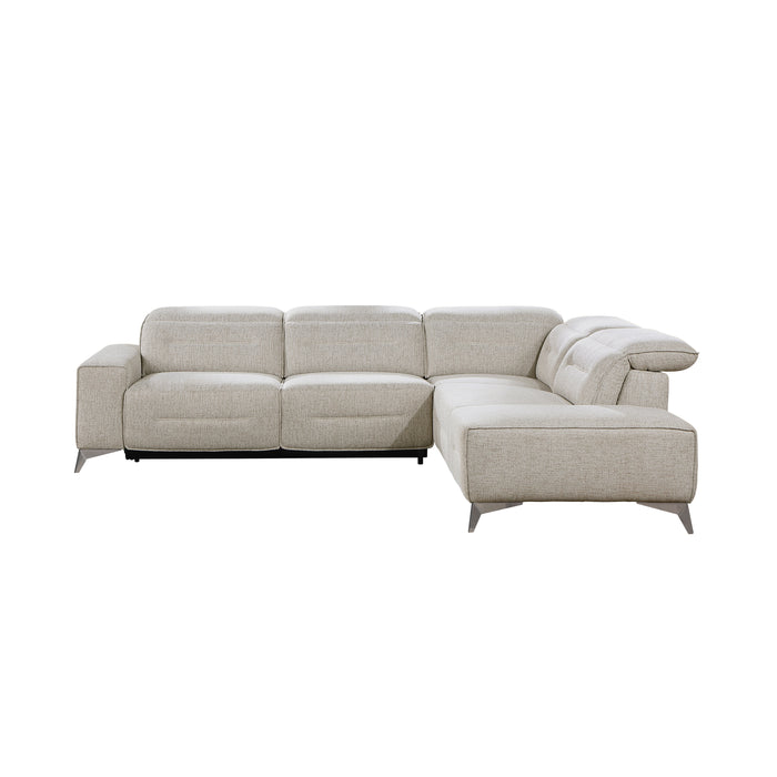 Adahlia 2-Piece Power Reclining Sectional with Right Chaise in Beige - 9414*SCPW