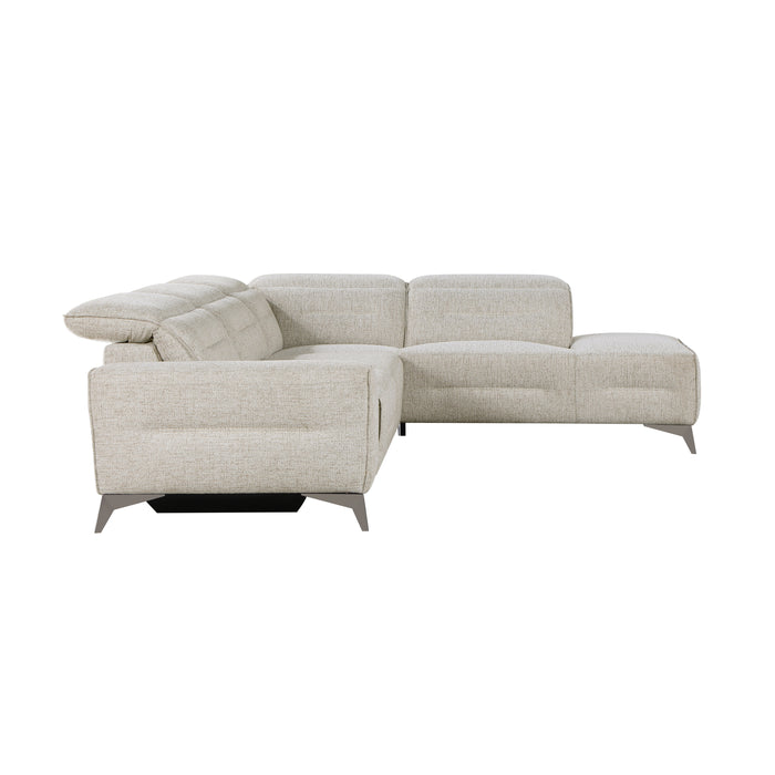 Adahlia 2-Piece Power Reclining Sectional with Right Chaise in Beige - 9414*SCPW