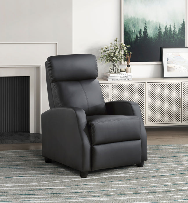 Greenfield Push Back Reclining Chair in Black - 9420BK-1