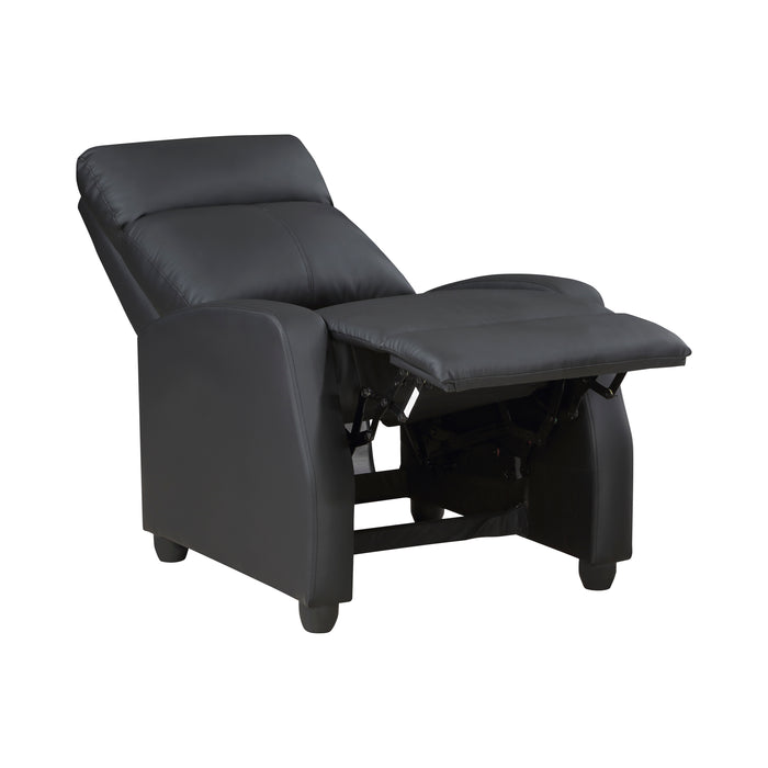 Greenfield Push Back Reclining Chair in Black - 9420BK-1