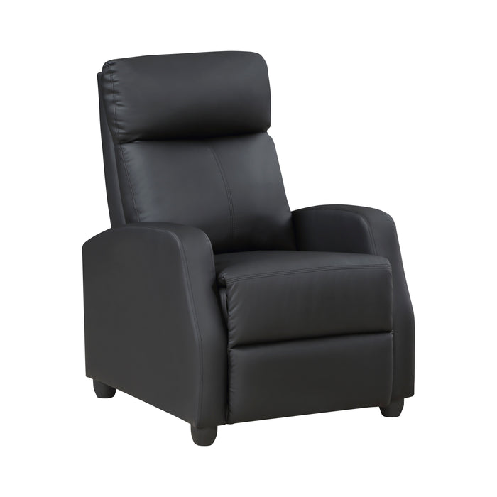 Greenfield Push Back Reclining Chair in Black - 9420BK-1