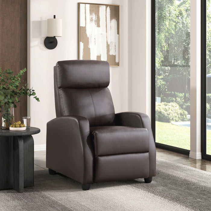 Greenfield Push Back Reclining Chair in Brown - 9420DB-1