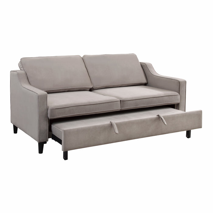 Adelia Convertible Studio Sofa with Pull-out Bed in Gray - 9428CB-3CL