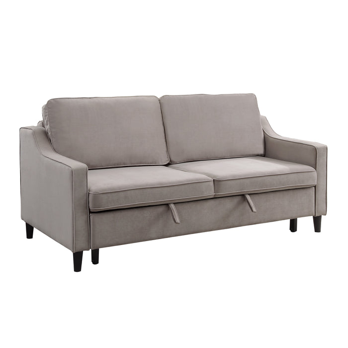 Adelia Convertible Studio Sofa with Pull-out Bed in Gray - 9428CB-3CL