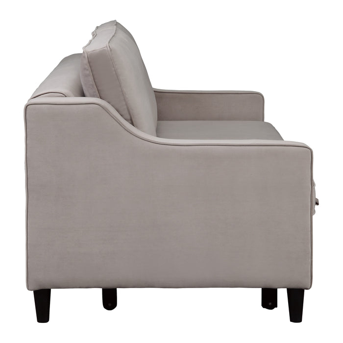 Adelia Convertible Studio Sofa with Pull-out Bed in Gray - 9428CB-3CL