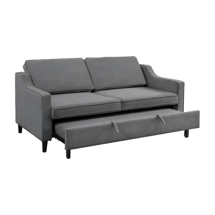 Adelia Convertible Studio Sofa with Pull-out Bed in Gray - 9428DG-3CL