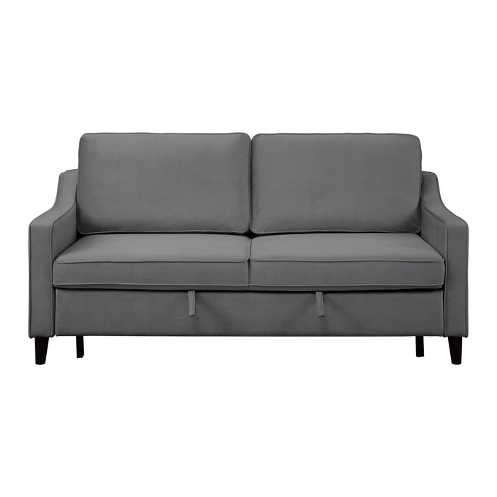 Adelia Convertible Studio Sofa with Pull-out Bed in Gray - 9428DG-3CL image