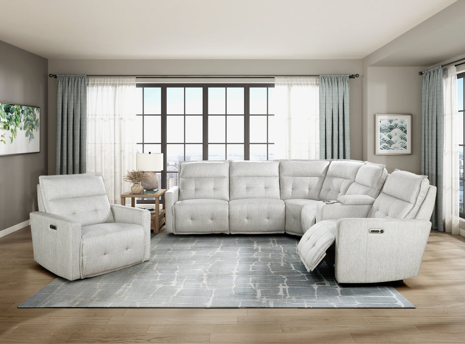 Salida 6-Piece Modular Power Reclining Sectional with Power Headrests in White - 9444HMP*6SCPWH