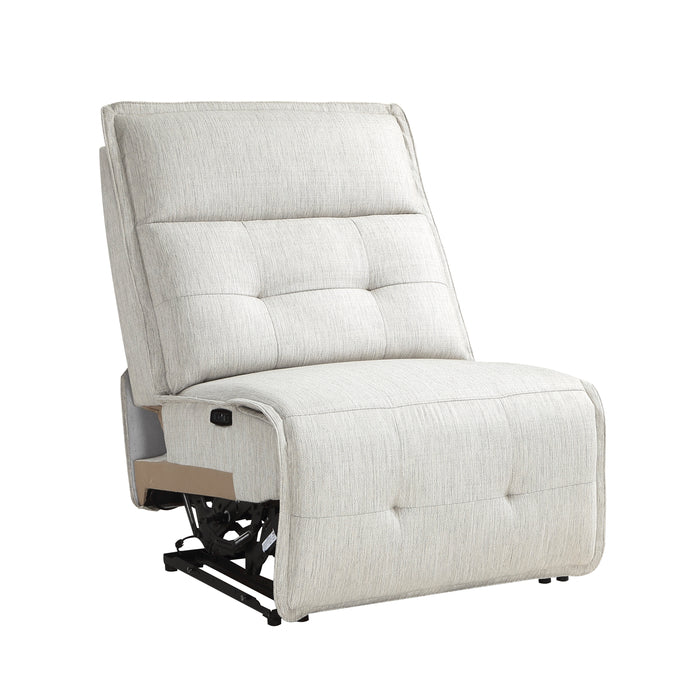 Salida (4/6)Power Reclining Armless Chair with Power Headrest in White - 9444HMP-ARPWH