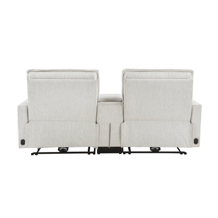 Salida (3)Power Double Reclining Loveseat with Center Console and Power Headrests in White - 9444HMP-2CNPWH*