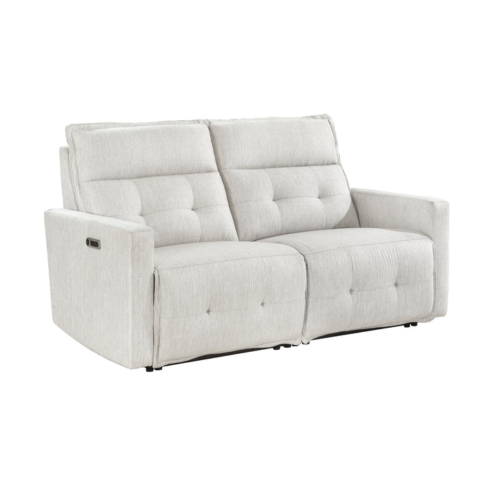 Salida (2)Power Double Reclining Loveseat with Power Headrests in White - 9444HMP-2PWH*