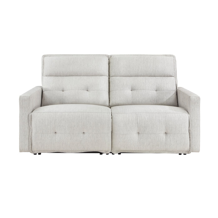 Salida (2)Power Double Reclining Loveseat with Power Headrests in White - 9444HMP-2PWH* image