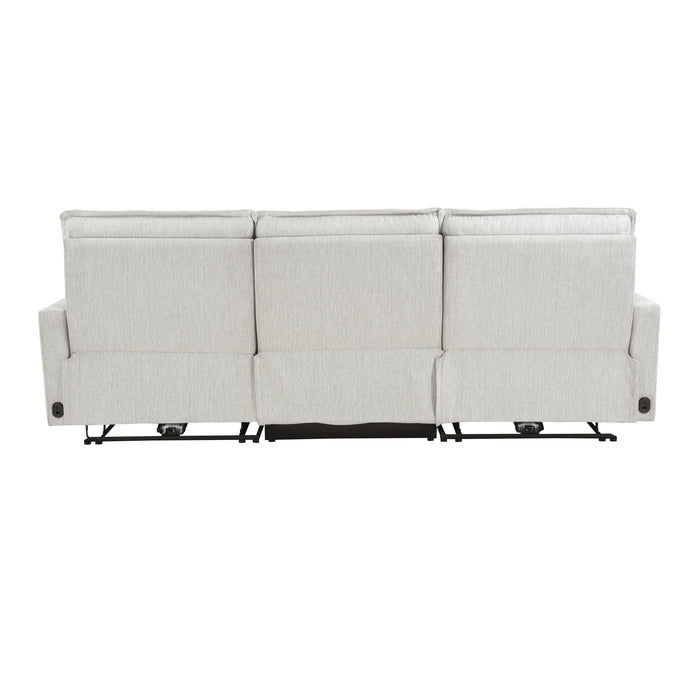 Salida (3)Power Double Reclining Sofa with Power Headrests in White - 9444HMP-3PWH*