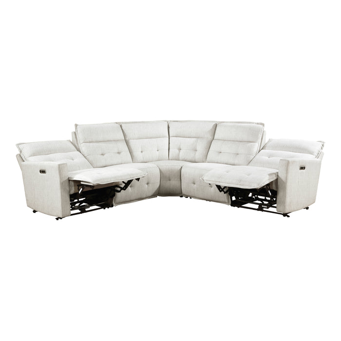 Salida 5-Piece Modular Power Reclining Sectional with Power Headrests in White - 9444HMP*5SCPWH