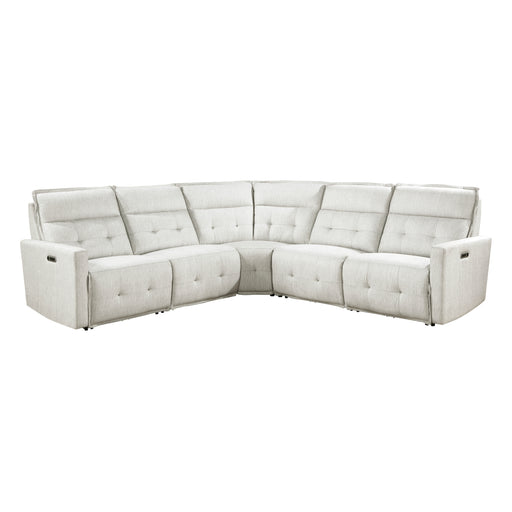 Salida 5-Piece Modular Power Reclining Sectional with Power Headrests in White - 9444HMP*5SCPWH image