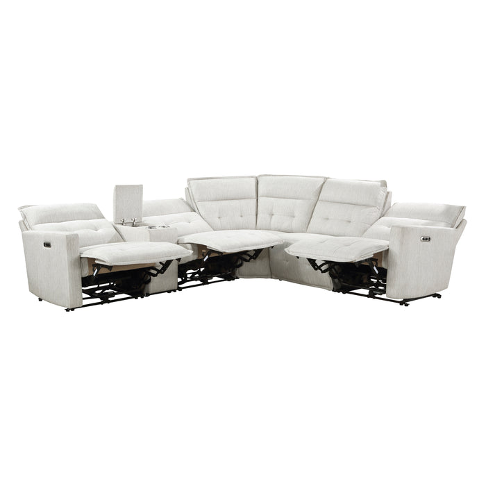 Salida 6-Piece Modular Power Reclining Sectional with Power Headrests in White - 9444HMP*6SCPWH