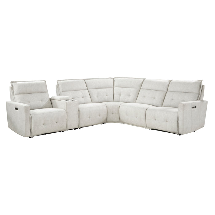 Salida 6-Piece Modular Power Reclining Sectional with Power Headrests in White - 9444HMP*6SCPWH image