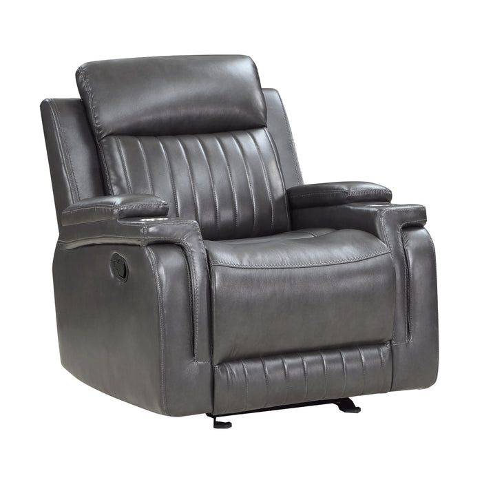 Broomfield Glider Reclining Chair in Gray - 9456DG-1